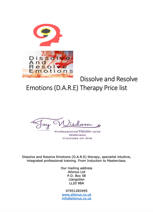 Dissolve and Resolve Emotions (D.A.R.E) Therapy Price list