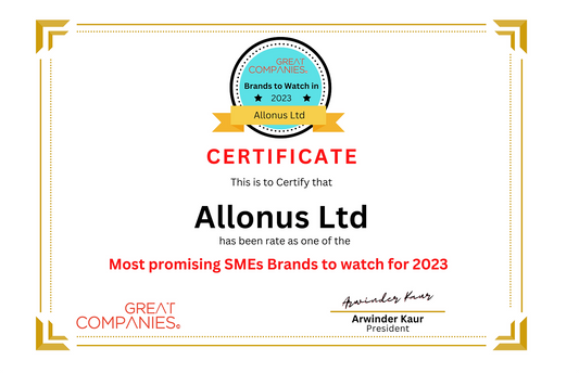 Allonus Ltd - Nomination Accepted - Great Companies – Most promising Brands to watch for 2023