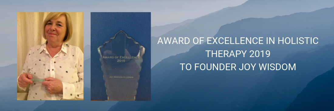 Award of Excellence in Holistic Therapy 2019 To founder Joy Wisdom